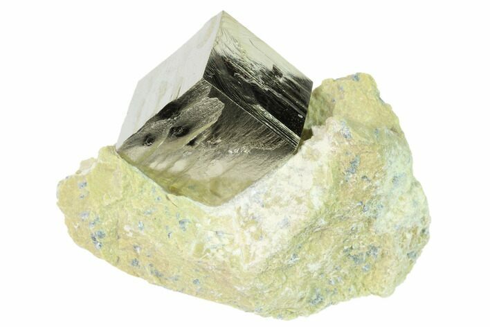Natural Pyrite Cube In Rock - Navajun, Spain #168502